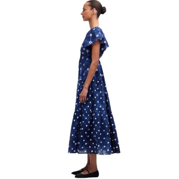 Madewell Blue and White Polka Dot Midi Dress - Picture 11 of 12